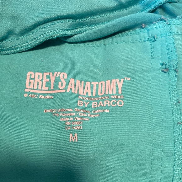 EUC barco greys anatomy size medium teal scrub pants - Picture 6 of 6